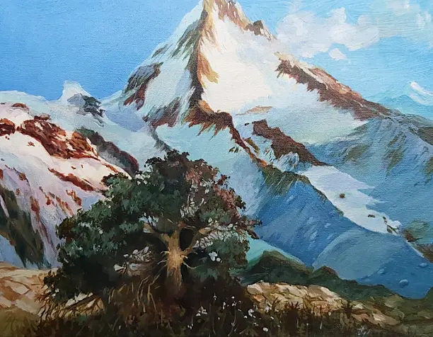 Горы, деревня__Mom's art