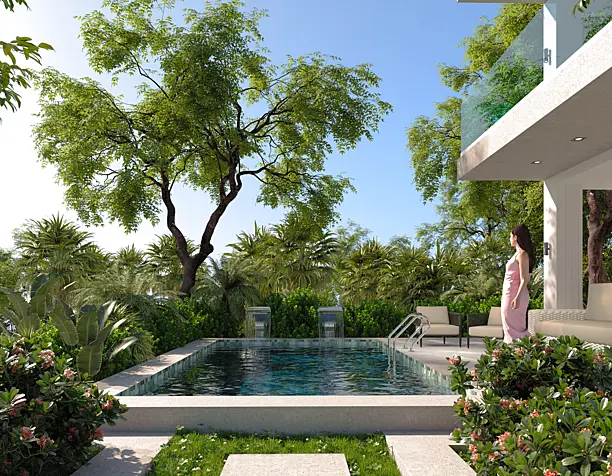 Exterior in a tropical world