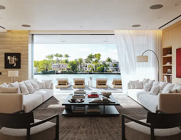 Waterfront living room in Miami