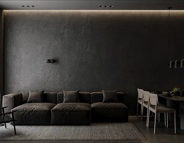 Dark minimalist room.(сделано по референсу)