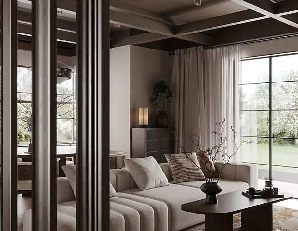 Kitchen and living room