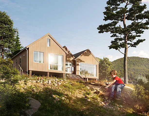 Villa Ulvås Architectural Visualization (сделано по референсу)
