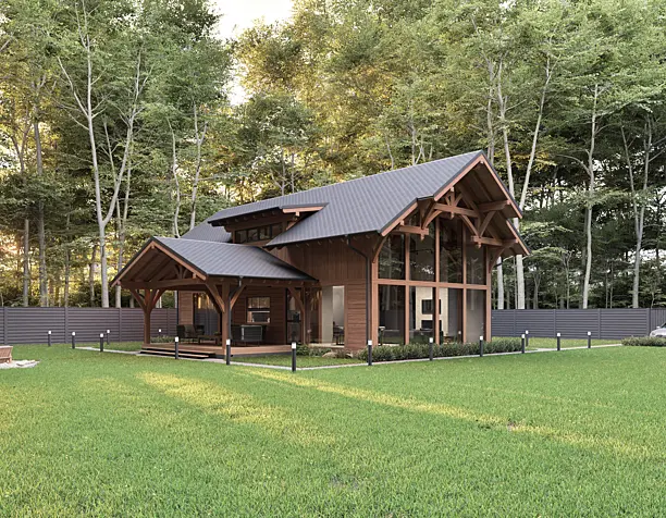 Timber frame house