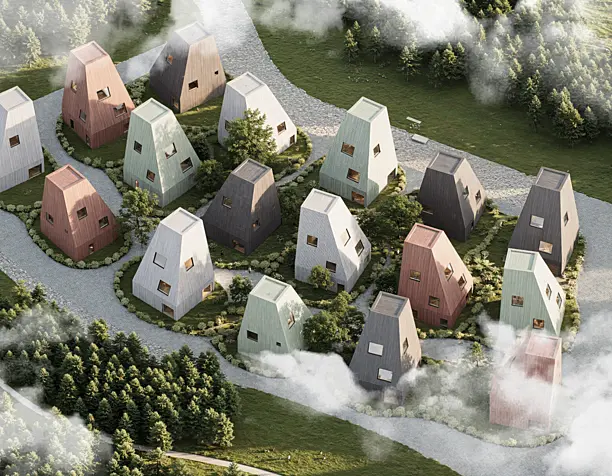 Timber Row Houses (Сделано по референсу)