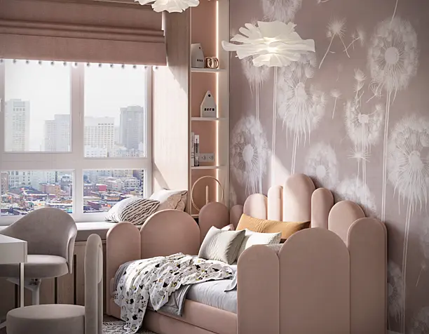 3D визуализация детской комнаты для девочки