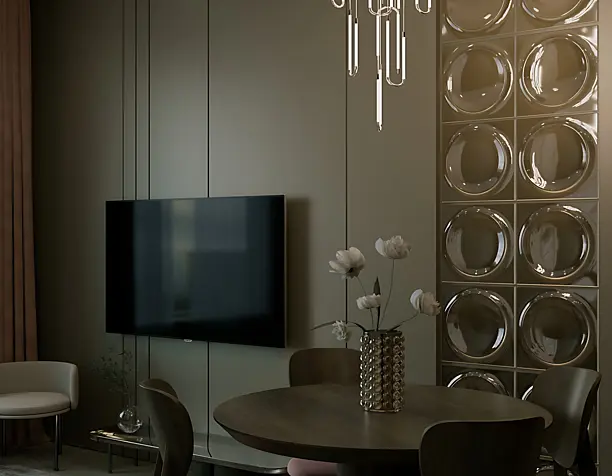 Visualization of the small living room, Визуализация небольшой гостиной
