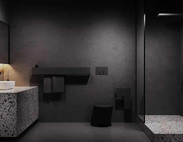 Dark bathroom design