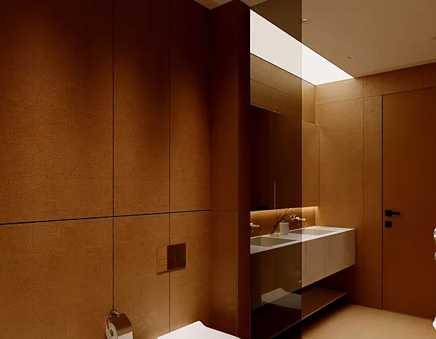 Bathroom in orange tones