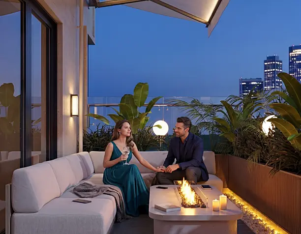 Luxury Modern Terrace Evening Relaxation