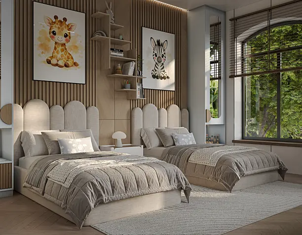 Modern & Minimalistic Children Bedroom  | Interior 3D Visualization​​​​​​​.