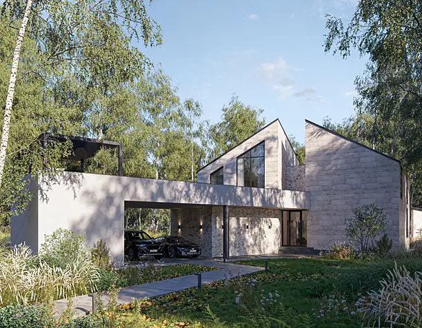 PRIVATE HOUSE IN A BIRCH FOREST