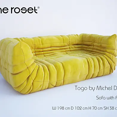 Togo Sofa with Arms by Michel Ducaroy. Ligne Roset.