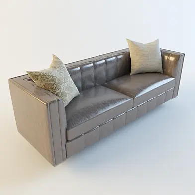 Leather brown sofa