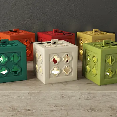 Ceramic Square Tealight Lanterns