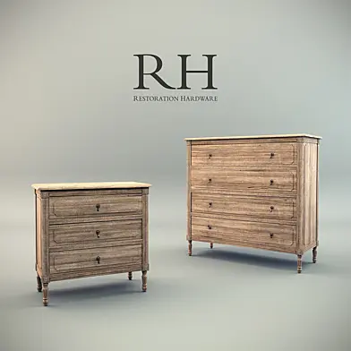 LOUIS XVI 10-DRAWER DRESSERLOUIS XVI 4-DRAWER DRESSER & LOUIS XVI CLOSED NIGHTSTAND
