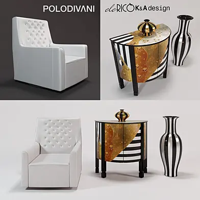 Кресло POLTRONE, комод eleRICHOME
