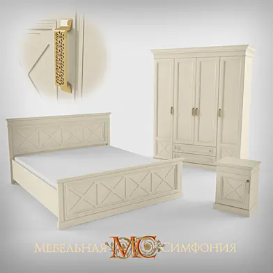Шкаф, кровать, тумба фирмы "Мебельная симфония"