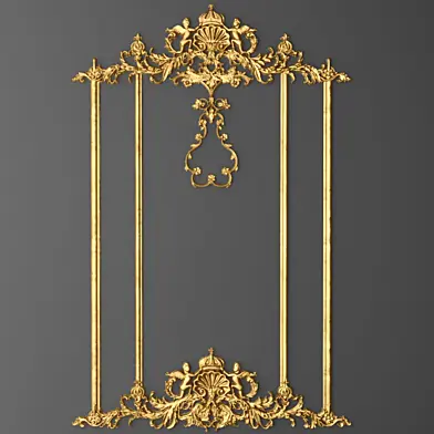 Лепнина, рамка. Лепнина, luxury, золотой декор, резьба, лепка, лепной, корона, рамка, набор, классическая