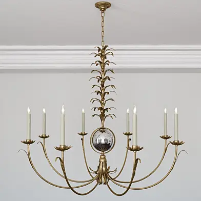 Chart House E.F. Chapman Gramercy Large Chandelier in Gilded Iron by Visual Comfort CHC1474GI-NP