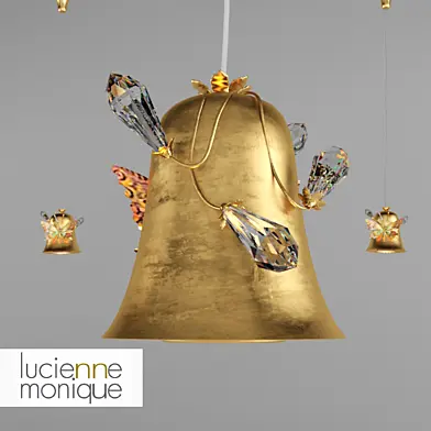 Lucienne Monique GM 13G, подвес, светильник, luxury, люкс, золото, бабочка, кристалл, колокол