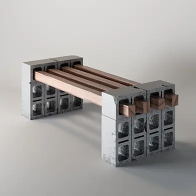 Concrete block Bench