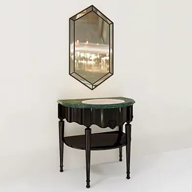 Wash basin and mirror