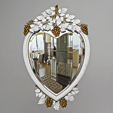 Heart Shaped Grape Carved Mirror