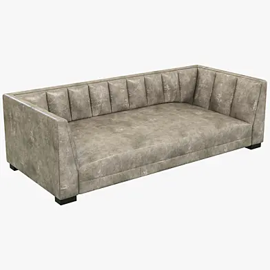 Restoration Hardware Modern Paxton Leather Sofa