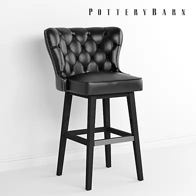 Pottery Barn - Caldwell Tufted Leather Swivel Barstool