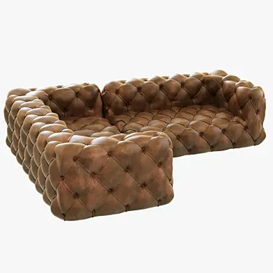 Restoration Hardware Soho Tufted Leather Corner Sectional