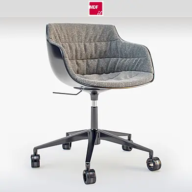 MDF italia стул Flow SLIM padded 5-Point Star Base on Castors