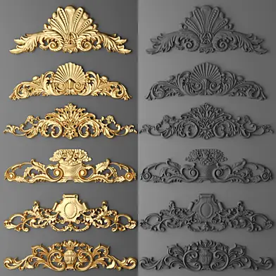 Лепнина. Набор. Лепнина, luxury, золотой декор, резьба, лепка, лепной, корона, картуш, набор, классическая