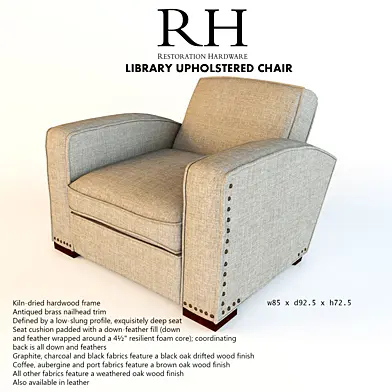 RH LIBRARY UPHOLSTERED CHAIR