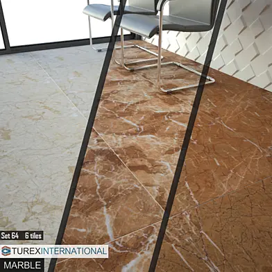 TUREX INTERNATIONAL Marble Tiles Set 64