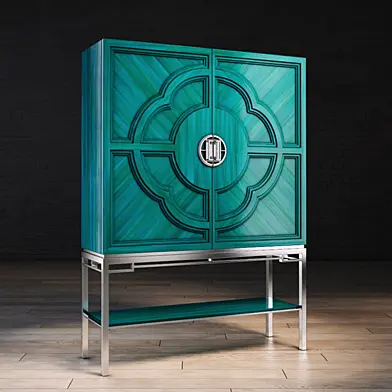 Chin Hua Lotus Bar Cabinet