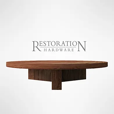 RECLAIMED RUSSIAN OAK PLANK ROUND COFFEE TABLE