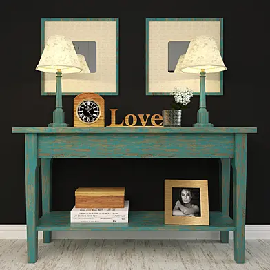 Consol table with decor