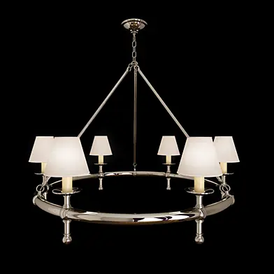 Visual Comfort E.F. Chapman Classic 6 Light Chandelier in Polished Nickel SL5812PN-NP