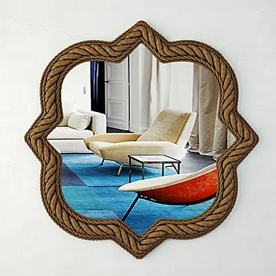 Quatrefoil Rope Wall Mirror / Two's Company