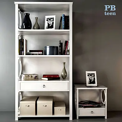 Стеллаж PB Teen Elsie Bookcase и Тумба PB Teen Elsie Bedside Table