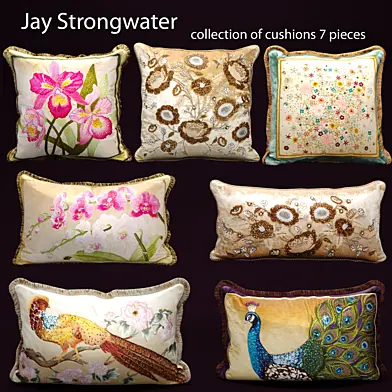 Коллекция подушек от Jay Strongwater, luxury, декор, текстиль, павлин, набор подушек, классический
