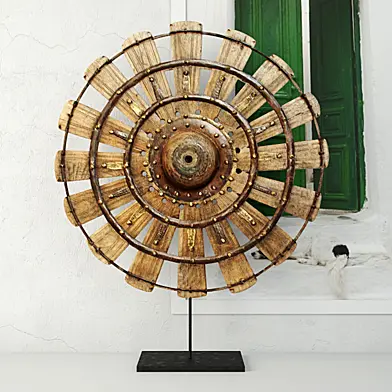 Vintage Sewing Wheel on Stand