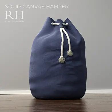 Restoration Hardware solid canvas hamper