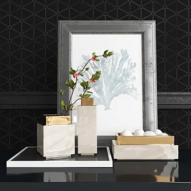 Decorative set with a branch