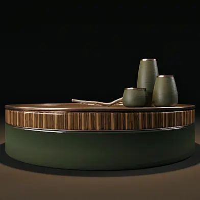 Coffee table and vases
