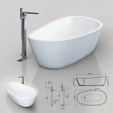 Vasca da bagno Almond & NOKEN Lounge bath tap
