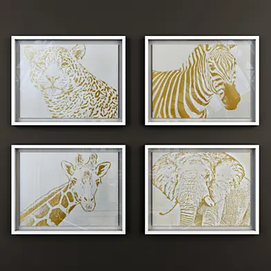 ANIMAL PORTRAIT METALLIC FOIL ART