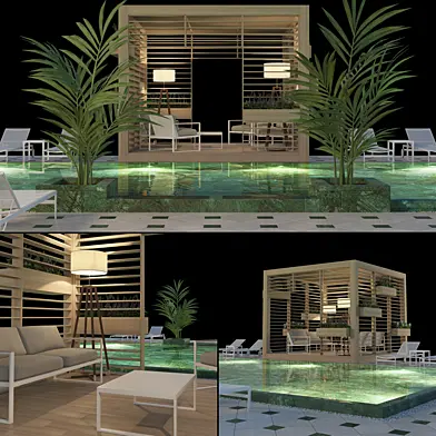 Wooden Gazebo And Swimming pool #4