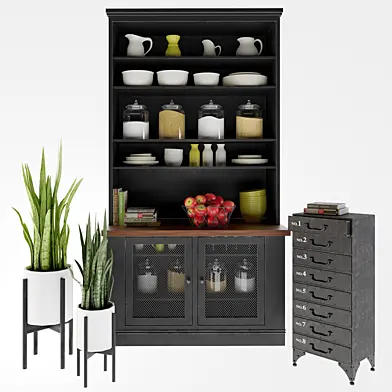 Kitchen decor set and Loft concept Industrial Loft Rustic Iron 8 Drawer Dresser