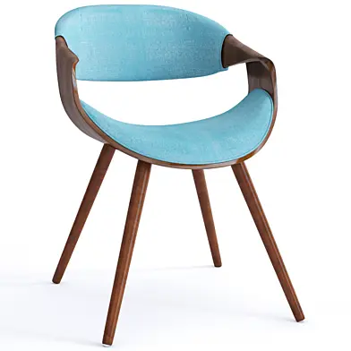Curvo Mid Century Modern Chair in Walnut Wood